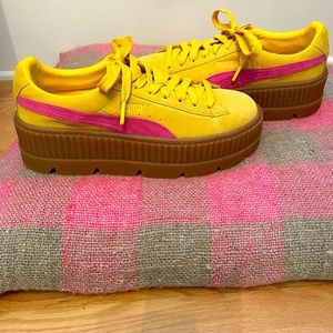 Puma Fenty Cleated Yellow and Pink Creepers